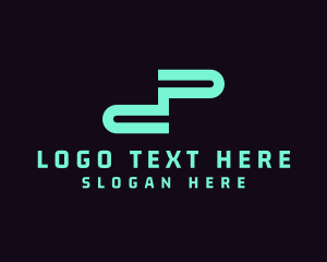 Blue - Startup Modern Tech Letter DP logo design