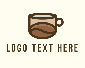 Cafe - Coffee Bean Cup Cafe logo design