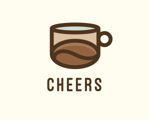 Coffee Bean Cup Cafe Logo