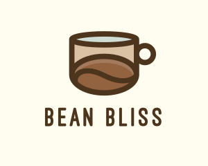 Bean - Coffee Bean Cup Cafe logo design