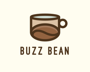 Caffeine - Coffee Bean Cup Cafe logo design