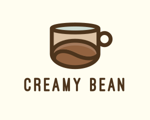 Latte - Coffee Bean Cup Cafe logo design