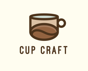 Cup - Coffee Bean Cup Cafe logo design