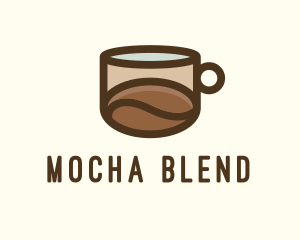 Mocha - Coffee Bean Cup Cafe logo design