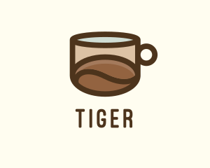Coffee Bean Cup Cafe logo design