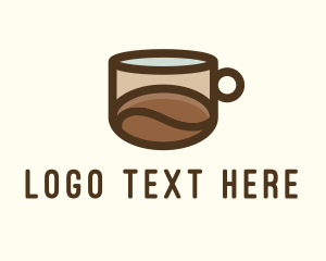 Caffeine - Coffee Bean Cup Cafe logo design