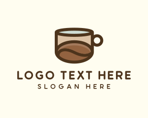 Coffee Bean Cup Cafe logo design