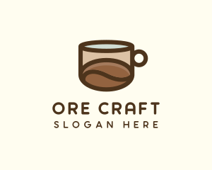 Coffee Bean Cup Cafe logo design