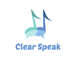 Speak - Music Note Chat logo design