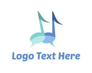 Talk - Music Note Chat logo design