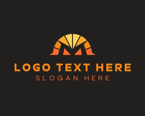 Initial - Colorful  Solar Letter M logo design