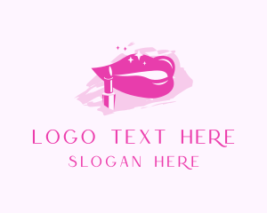 Lipstick - Pink Glossy Lipstick logo design