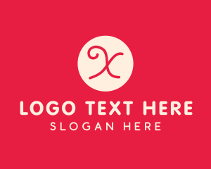 Yoga - Pink Handwritten Letter X logo design