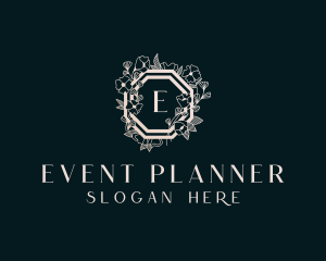 Floral Wedding Planner Wreath logo design