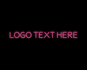 Los Angeles - Pink Neon Lights Wordmark logo design