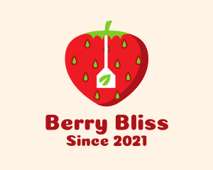 Strawberry Fruit Teabag logo design