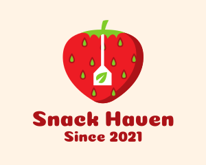 Strawberry Fruit Teabag logo design