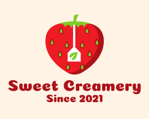 Strawberry Fruit Teabag logo design