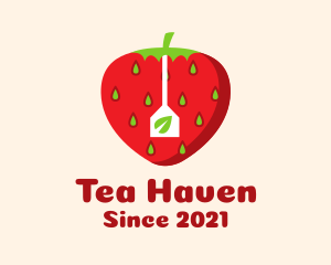 Strawberry Fruit Teabag logo design