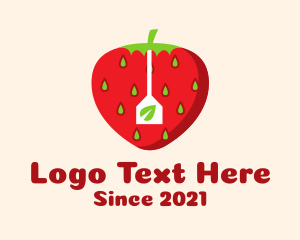 Flavor - Strawberry Fruit Teabag logo design