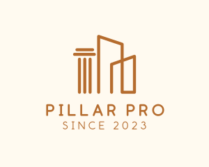 Pillar Building Structure logo design