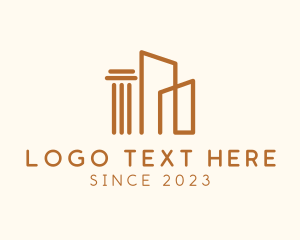 Orange - Pillar Building Structure logo design
