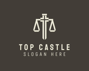 Judiciary - Law Scale Sword logo design
