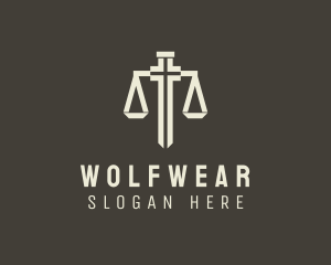 Court - Law Scale Sword logo design