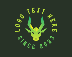 Gamer - Green Gaming Dragon logo design