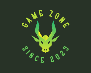 Green Gaming Dragon logo design