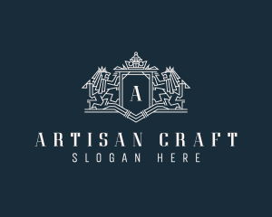 Artisanal Lion Crest logo design