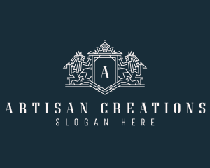 Artisanal Lion Crest logo design