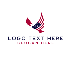 Usa - American Eagle Flag Wing logo design