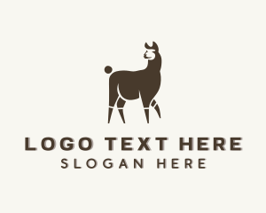 Wild - Animal Zoo Llama logo design