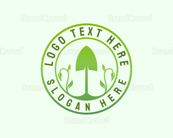 Plant Shovel Gardening Logo