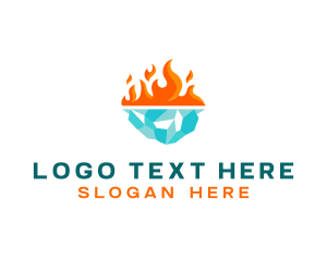 Temperature - Fire Ice Ventilation logo design