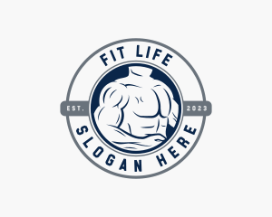 Bodybuilding Muscle Fitness logo design