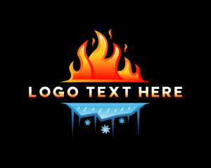 Cooling - Fire Ice HVAC logo design