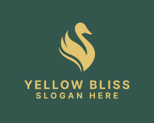 Yellow Bird Wings  logo design