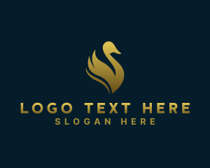 Avian - Yellow Bird Wings logo design