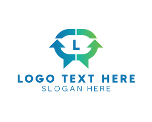 Message - Social Tech Chat logo design