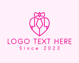 Outfit - Bow Necktie Heart Piano logo design