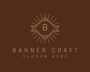 Banner Hipster Diamond logo design