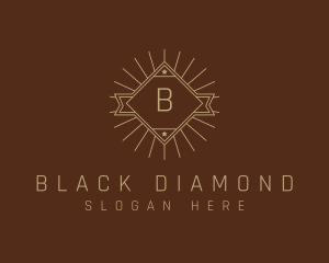 Banner Hipster Diamond logo design