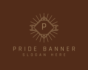 Banner Hipster Diamond logo design