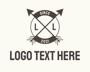 Grunge - Artisanal Arrow Cross logo design