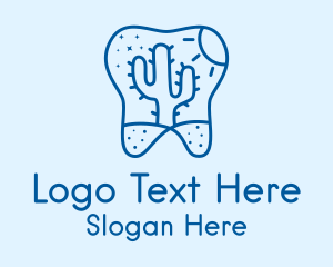 Dentist - Desert Cactus Tooth logo design