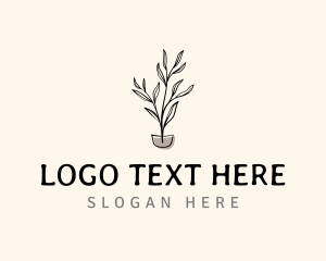 Black - Decorative Pot Plant logo design