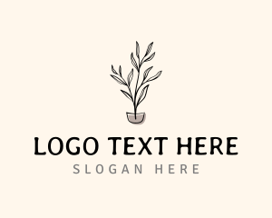 Spring - Decorative Pot Plant logo design