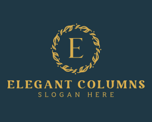 Elegant Foliage Wreath logo design